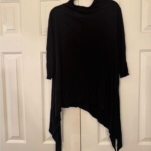 Black Asymmetrical Tunic Top